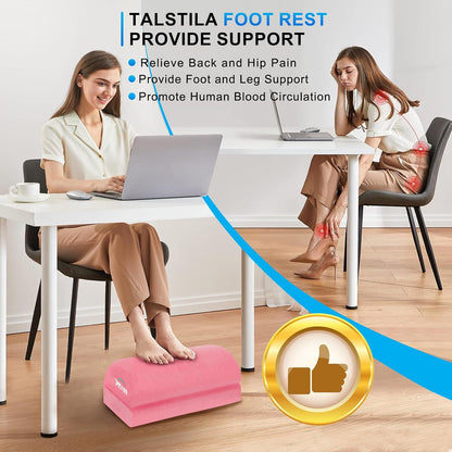 Foot Rest for Under Desk at Work, Under Desk Footrest, Ergonomic 2 Adjustable Heights Footrest, Footrest with Feet Warm Pocket, for Office Desk & Office Chair…