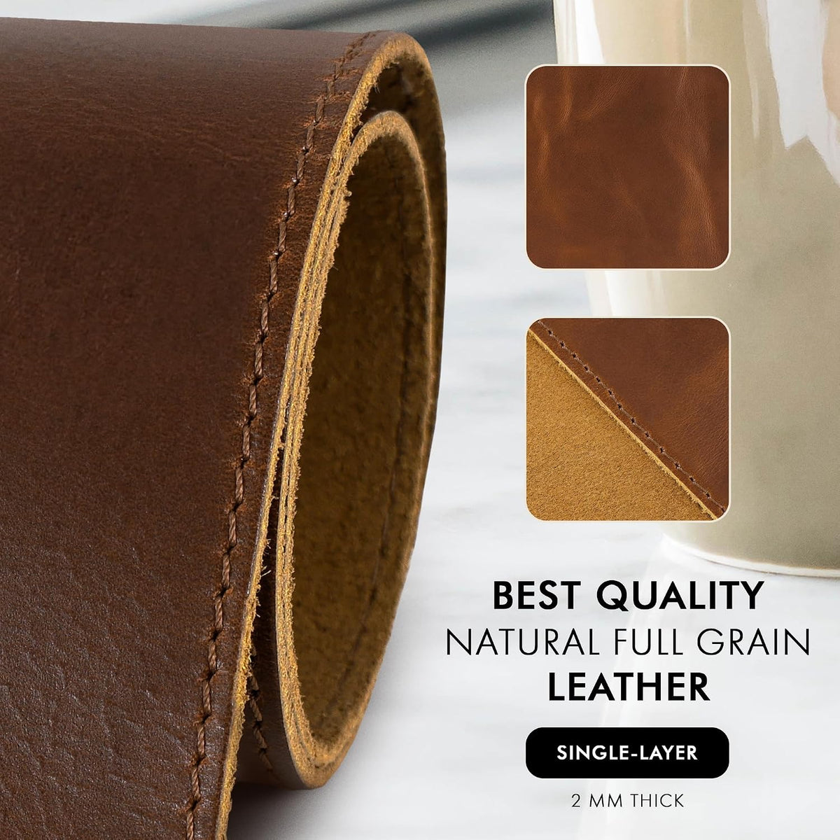 Real Leather Desk Mat Set (32x16) Large Desk Cover Desk Blotter Protector Computer Gaming Mouse Pad Table Laptop Office Desktop Accessories