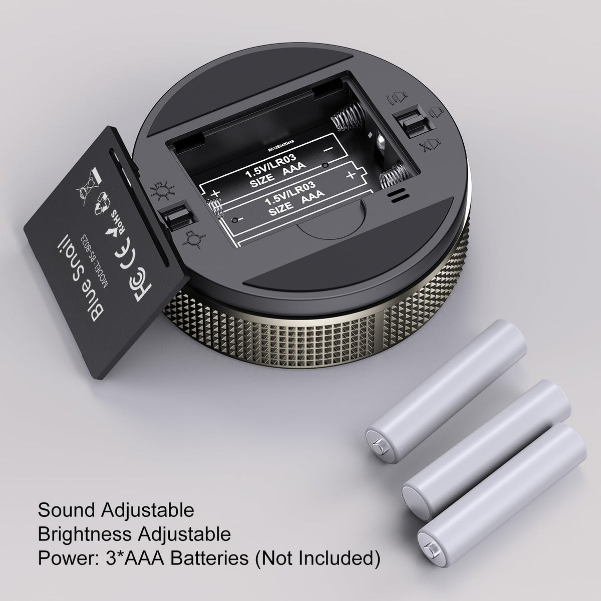 Kitchen Timer with LED Digital Display Smart Efficana for Home Classroom Gym Office, Volume and Brightness Adjustable Productivity Timer (Guncolor)