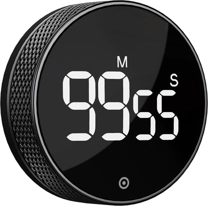 Kitchen Timer with LED Digital Display Smart Efficana for Home Classroom Gym Office, Volume and Brightness Adjustable Productivity Timer (Guncolor)