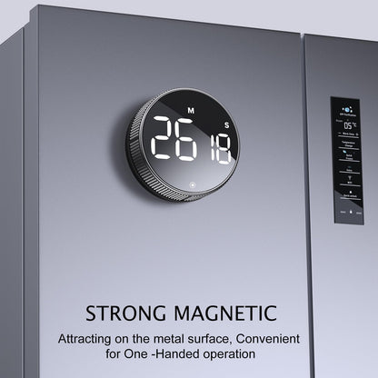 Kitchen Timer with LED Digital Display Smart Efficana for Home Classroom Gym Office, Volume and Brightness Adjustable Productivity Timer (Guncolor)