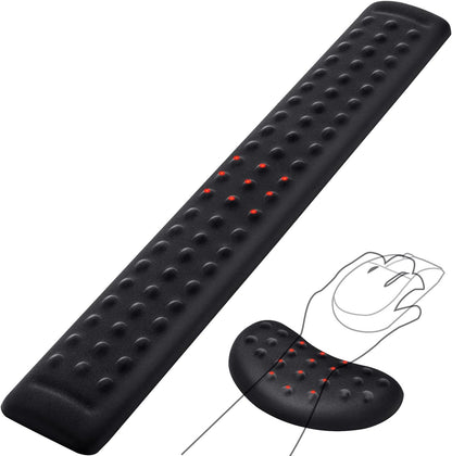 Large Smooth Superfine Fibre Memory Foam Ergonomic Mouse Pad Wrist Rest Support Mousepad with Nonslip Base for Laptop, Computer, Gaming&Office