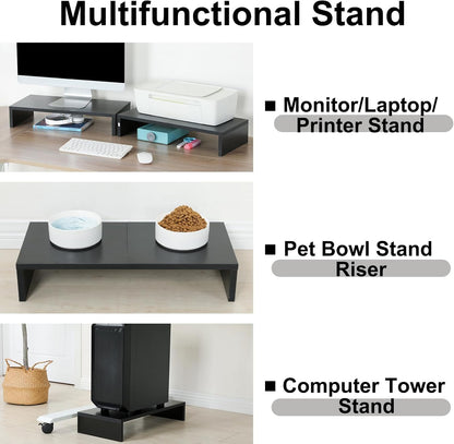20 inch Wood Monitor Stand Riser, Desktop Riser Shelf, Rustic Brown
