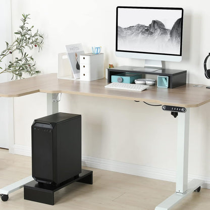 20 inch Wood Monitor Stand Riser, Desktop Riser Shelf, Rustic Brown