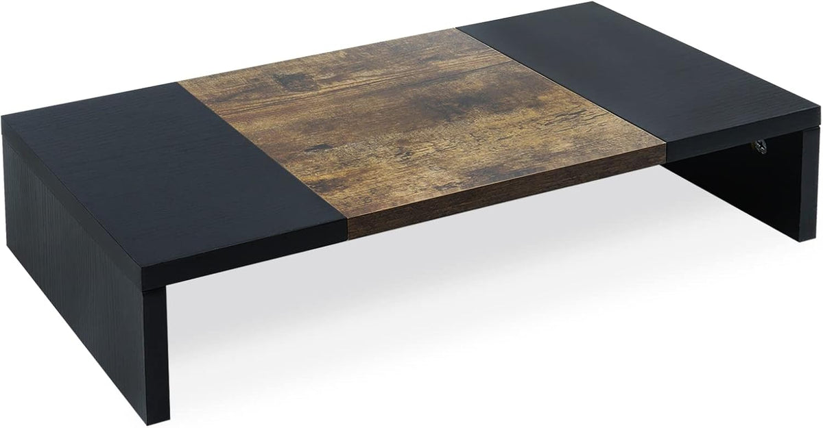 20 inch Wood Monitor Stand Riser, Desktop Riser Shelf, Rustic Brown