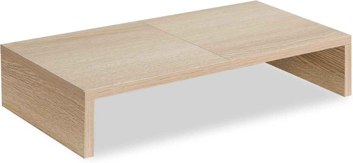 20 inch Wood Monitor Stand Riser, Desktop Riser Shelf, Rustic Brown