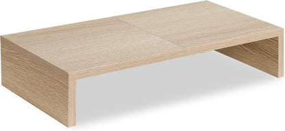 20 inch Wood Monitor Stand Riser, Desktop Riser Shelf, Rustic Brown