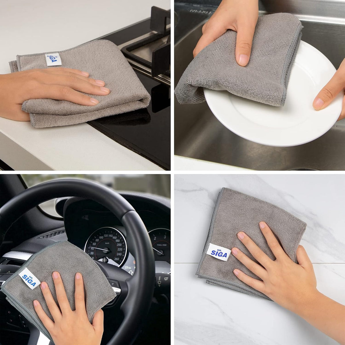 Microfiber Cleaning Cloths, Streak Free Microfiber Towels, 12 Pack