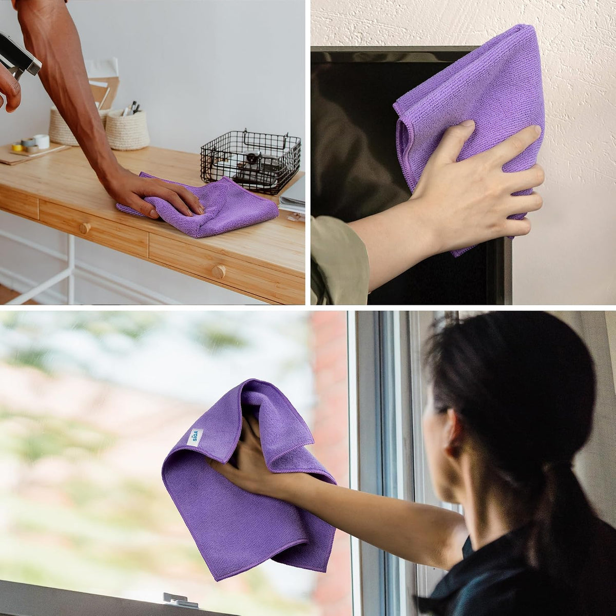 Microfiber Cleaning Cloths, Streak Free Microfiber Towels, 12 Pack