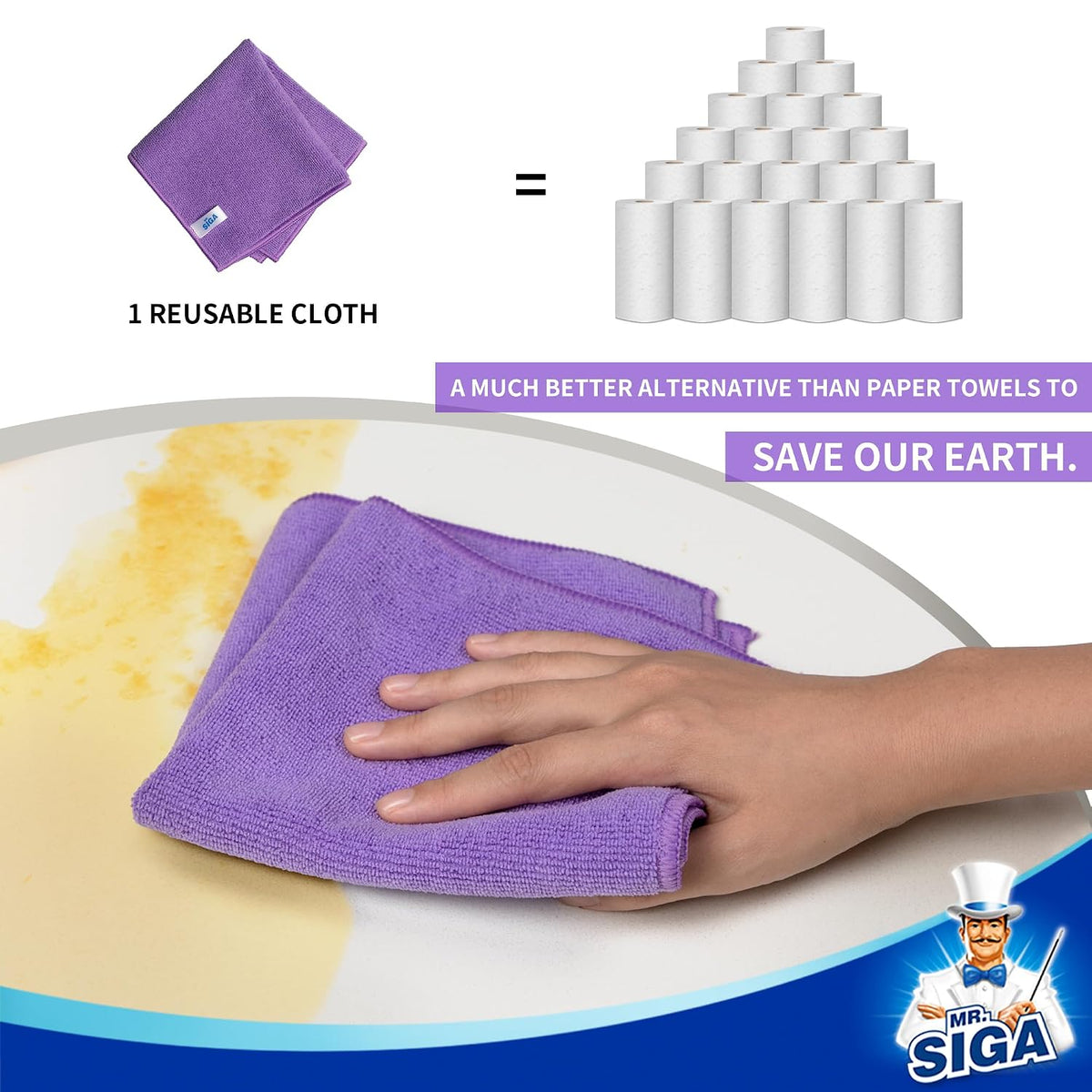 Microfiber Cleaning Cloths, Streak Free Microfiber Towels, 12 Pack