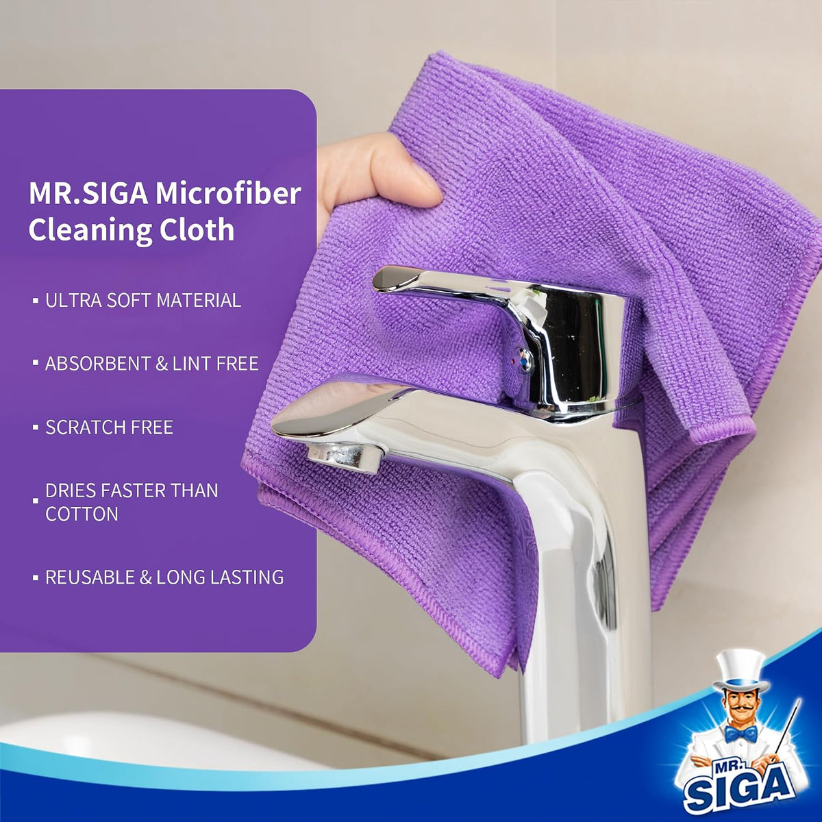 Microfiber Cleaning Cloths, Streak Free Microfiber Towels, 12 Pack