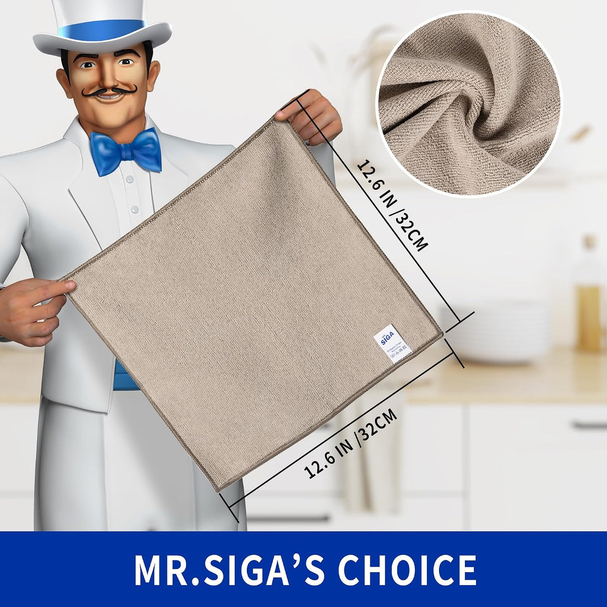 Microfiber Cleaning Cloths, Streak Free Microfiber Towels, 12 Pack