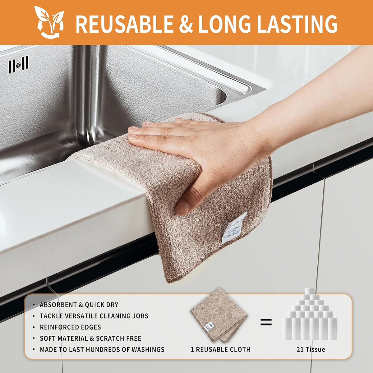 Microfiber Cleaning Cloths, Streak Free Microfiber Towels, 12 Pack