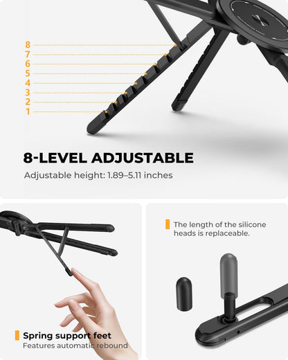 Adjustable Laptop Stand, 3-in-1 Magnetic Stand for Laptop & Tablet