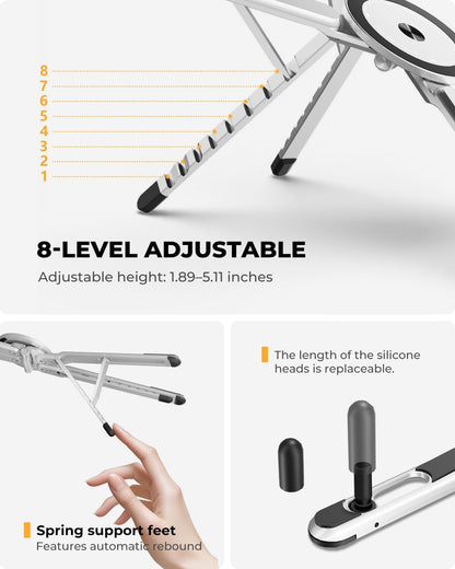 Adjustable Laptop Stand, 3-in-1 Magnetic Stand for Laptop & Tablet
