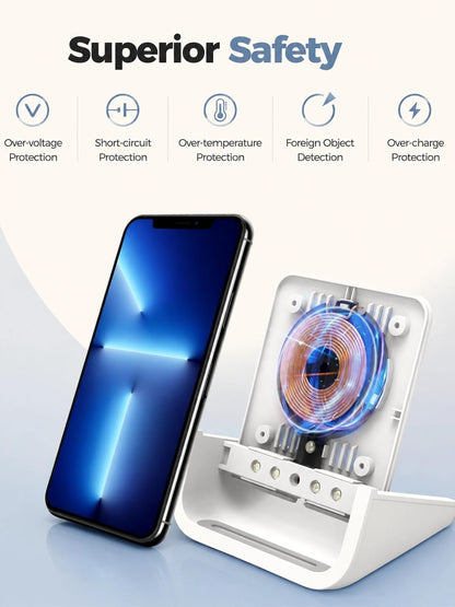 Wireless Charger YUWISS Wireless Charging Stand Cordless Charger 10/7.5/5W Compatible with iPhone 14 13 12/12 /11Pro Max/XR/XS Max/XS/X/8/8Plus Galaxy S22/S21/S9/S9+/S8/S8+ Note