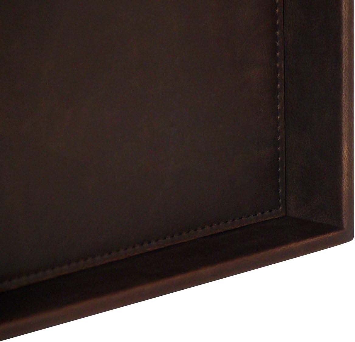 Valet Tray Nightstand Organizer Leather Catchall Tray for Perfume,Jewelry,Key and Remote on Counter or Dresser(Black)