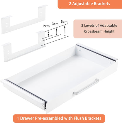 Under Desk Drawer Organizer 21", Large Desk Pencil Storage Drawer