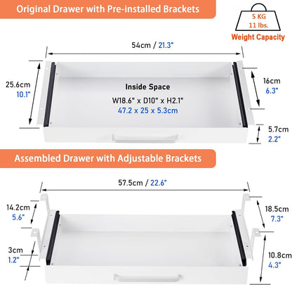 Under Desk Drawer Organizer 21", Large Desk Pencil Storage Drawer