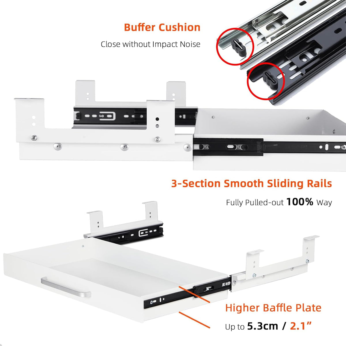 Under Desk Drawer Organizer 21", Large Desk Pencil Storage Drawer