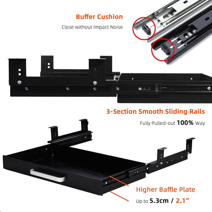Under Desk Drawer Organizer 21", Large Desk Pencil Storage Drawer