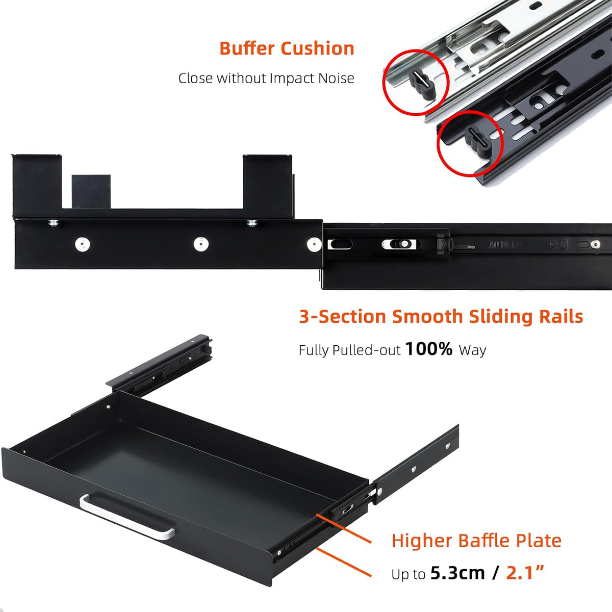 Under Desk Drawer Organizer 21", Large Desk Pencil Storage Drawer