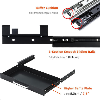 Under Desk Drawer Organizer 21", Large Desk Pencil Storage Drawer