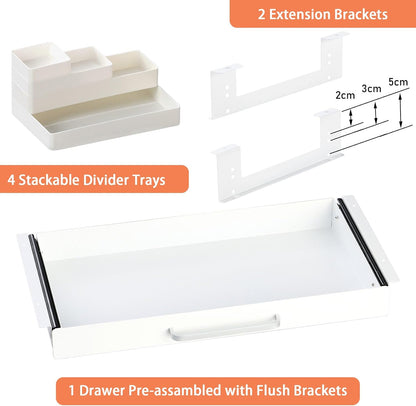Under Desk Drawer Organizer 21", Large Desk Pencil Storage Drawer