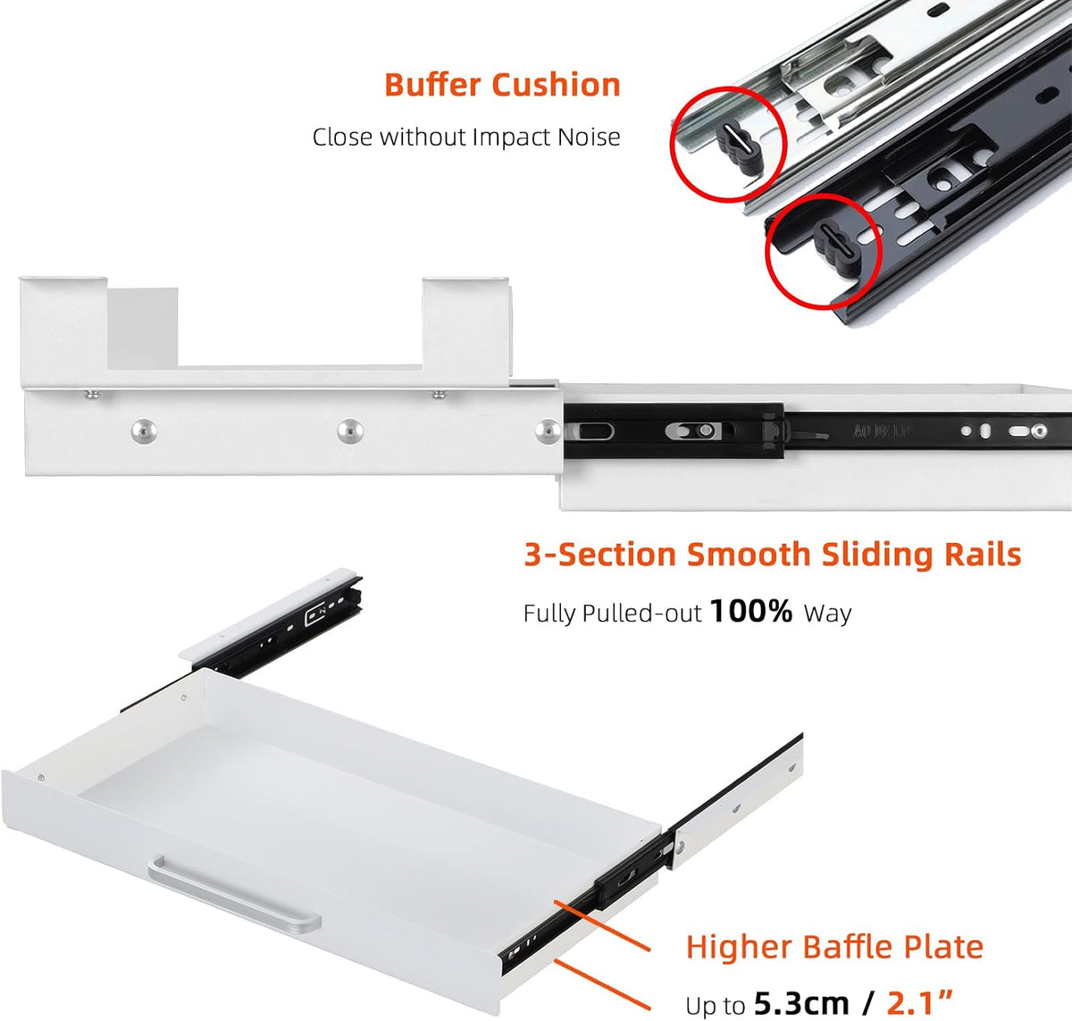 Under Desk Drawer Organizer 21", Large Desk Pencil Storage Drawer