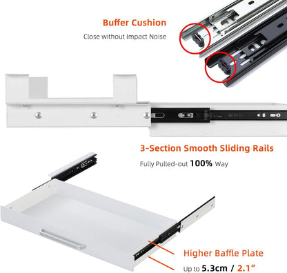 Under Desk Drawer Organizer 21", Large Desk Pencil Storage Drawer