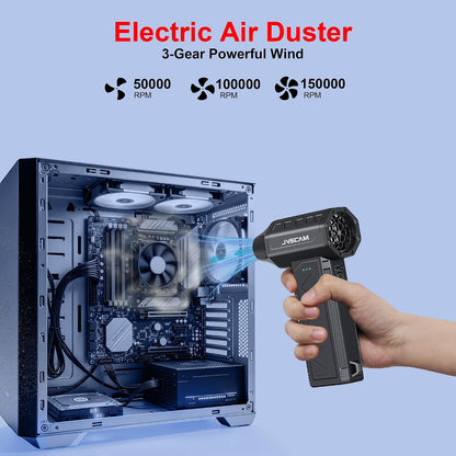 F30 Compressed Air Duster&Vacuum Cleaner,3-in-1 150000RPM Air Blower