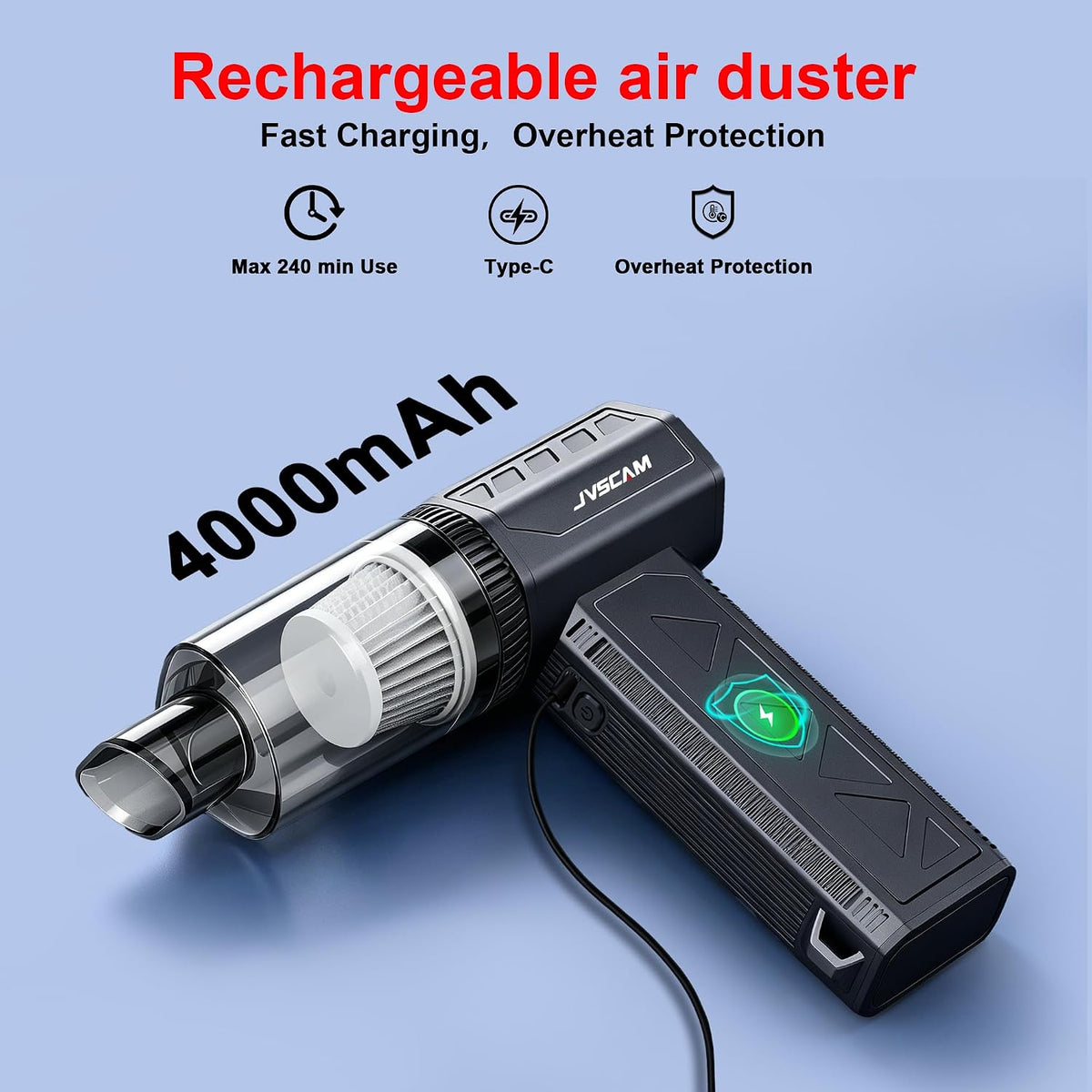 F30 Compressed Air Duster&Vacuum Cleaner,3-in-1 150000RPM Air Blower