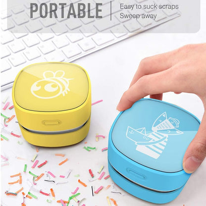 Desktop Vacuum Cleaner,Mini Table dust Sweeper Energy Saving,High Endurance up to 400 mins,Cordless&360º Rotatable Design for Cleaning Hairs,Crumbs,Computer Keyboard (Pink Charging)