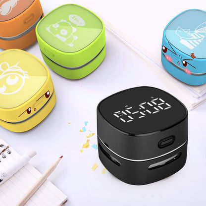 Desktop Vacuum Cleaner,Mini Table dust Sweeper Energy Saving,High Endurance up to 400 mins,Cordless&360º Rotatable Design for Cleaning Hairs,Crumbs,Computer Keyboard (Pink Charging)