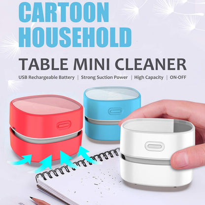Desktop Vacuum Cleaner,Mini Table dust Sweeper Energy Saving,High Endurance up to 400 mins,Cordless&360º Rotatable Design for Cleaning Hairs,Crumbs,Computer Keyboard (Pink Charging)