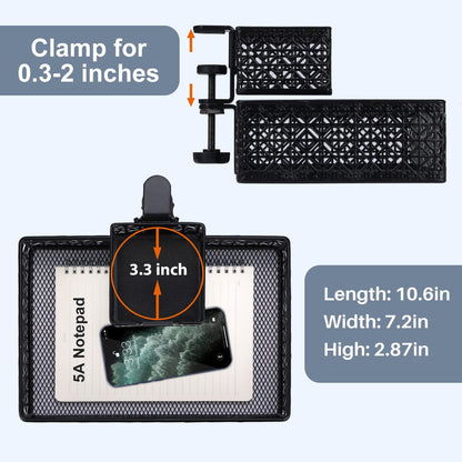 Under Desk Drawer, Clamp on Desk Organizer Cup Holder Hanging Desk Storage