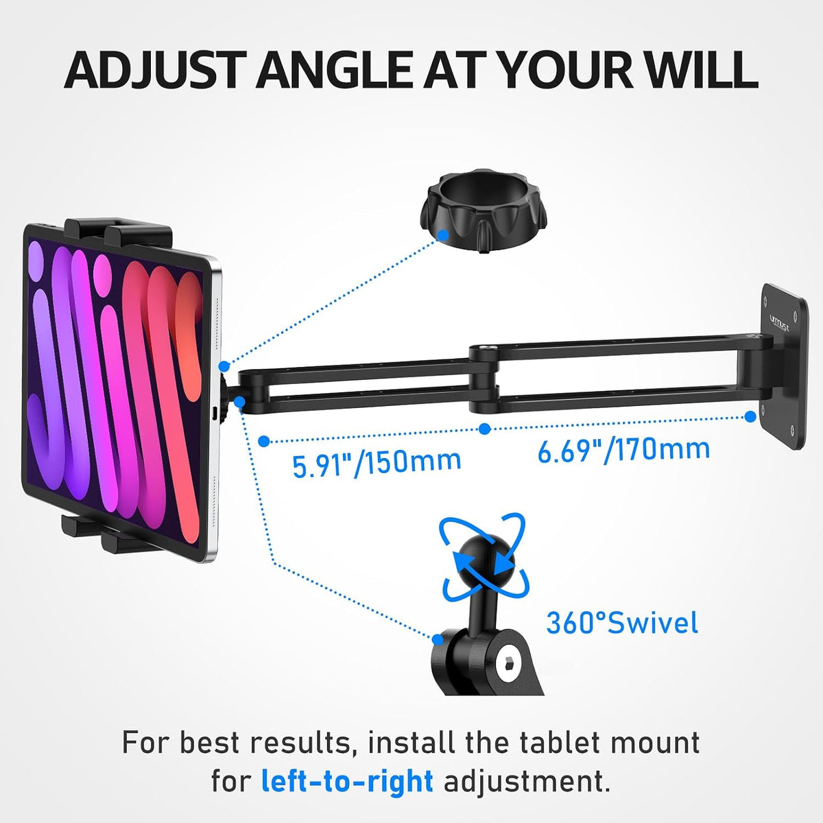 Tablet Stand for Desk, Adjustable iPad Holder for Bed, 4.7"-15.6"