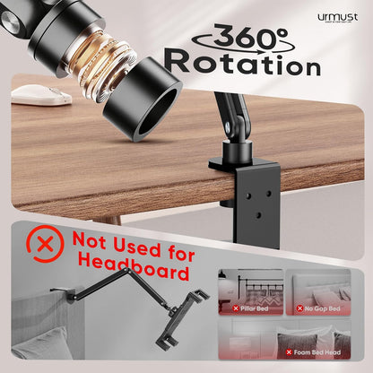 Tablet Stand for Desk, Adjustable iPad Holder for Bed, 4.7"-15.6"
