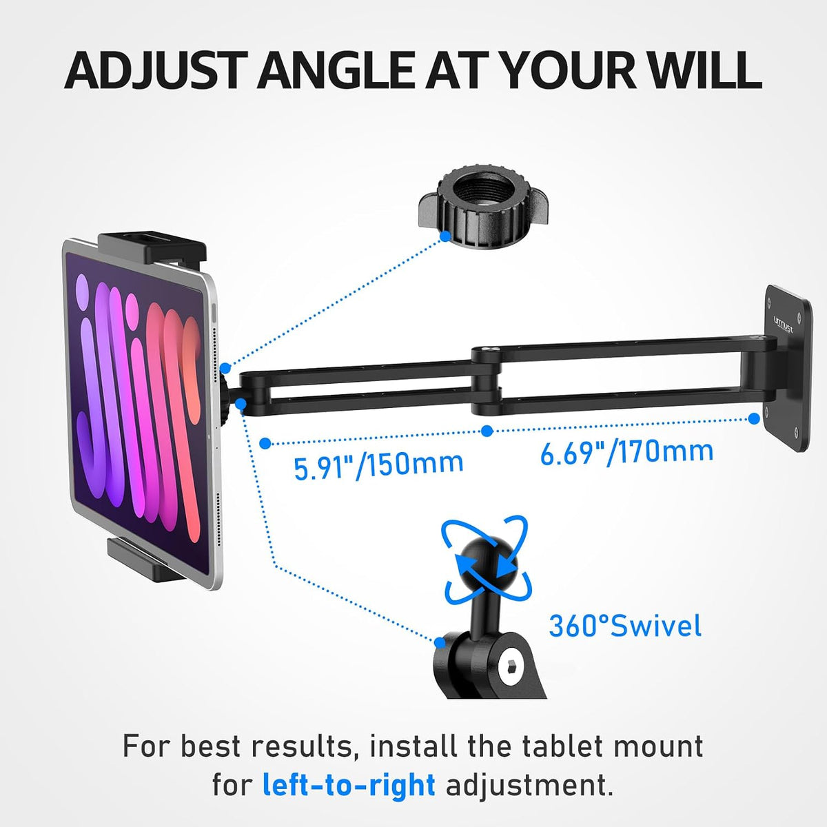 Tablet Stand for Desk, Adjustable iPad Holder for Bed, 4.7"-15.6"