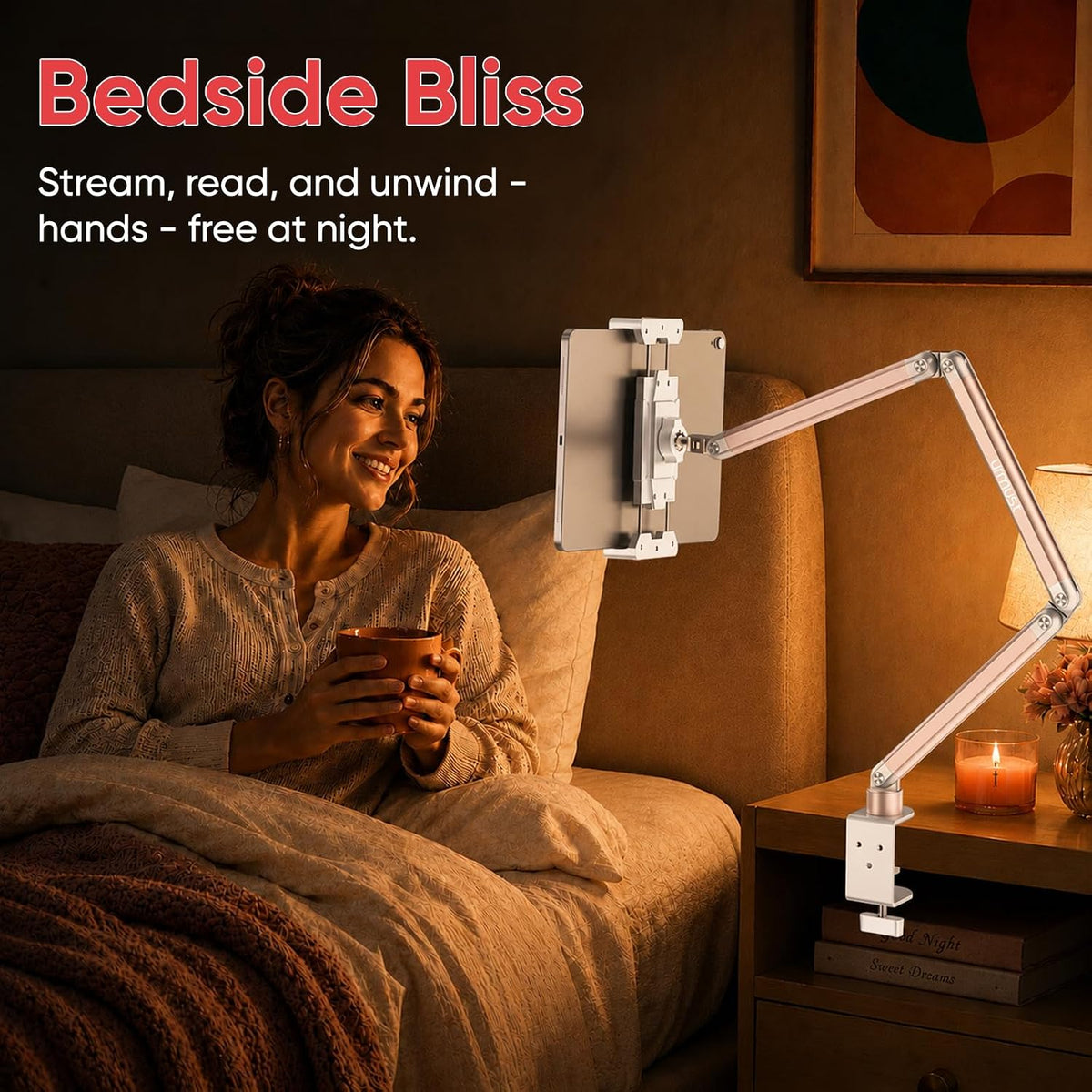 Tablet Stand for Desk, Adjustable iPad Holder for Bed, 4.7"-15.6"