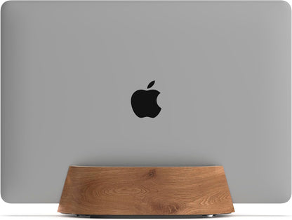 Vertical Laptop Stand in Black Walnut Wood, Adjustable