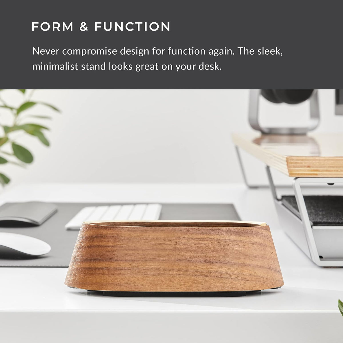 Vertical Laptop Stand in Black Walnut Wood, Adjustable