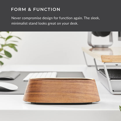 Vertical Laptop Stand in Black Walnut Wood, Adjustable