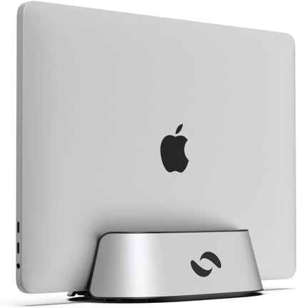 Vertical Laptop Stand in Black Walnut Wood, Adjustable