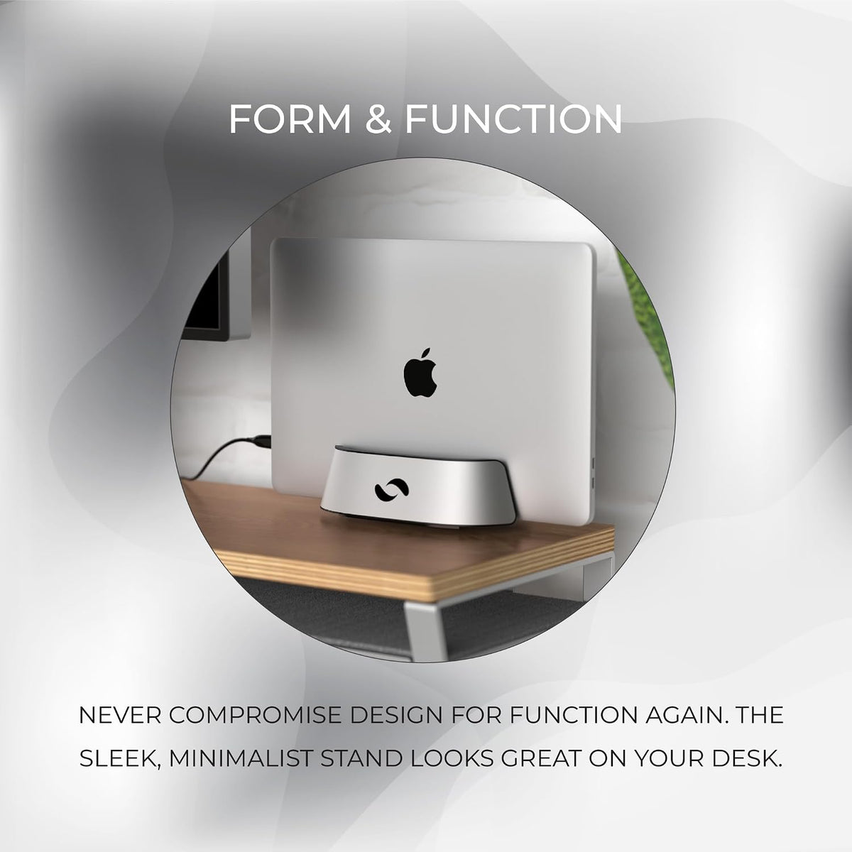 Vertical Laptop Stand in Black Walnut Wood, Adjustable