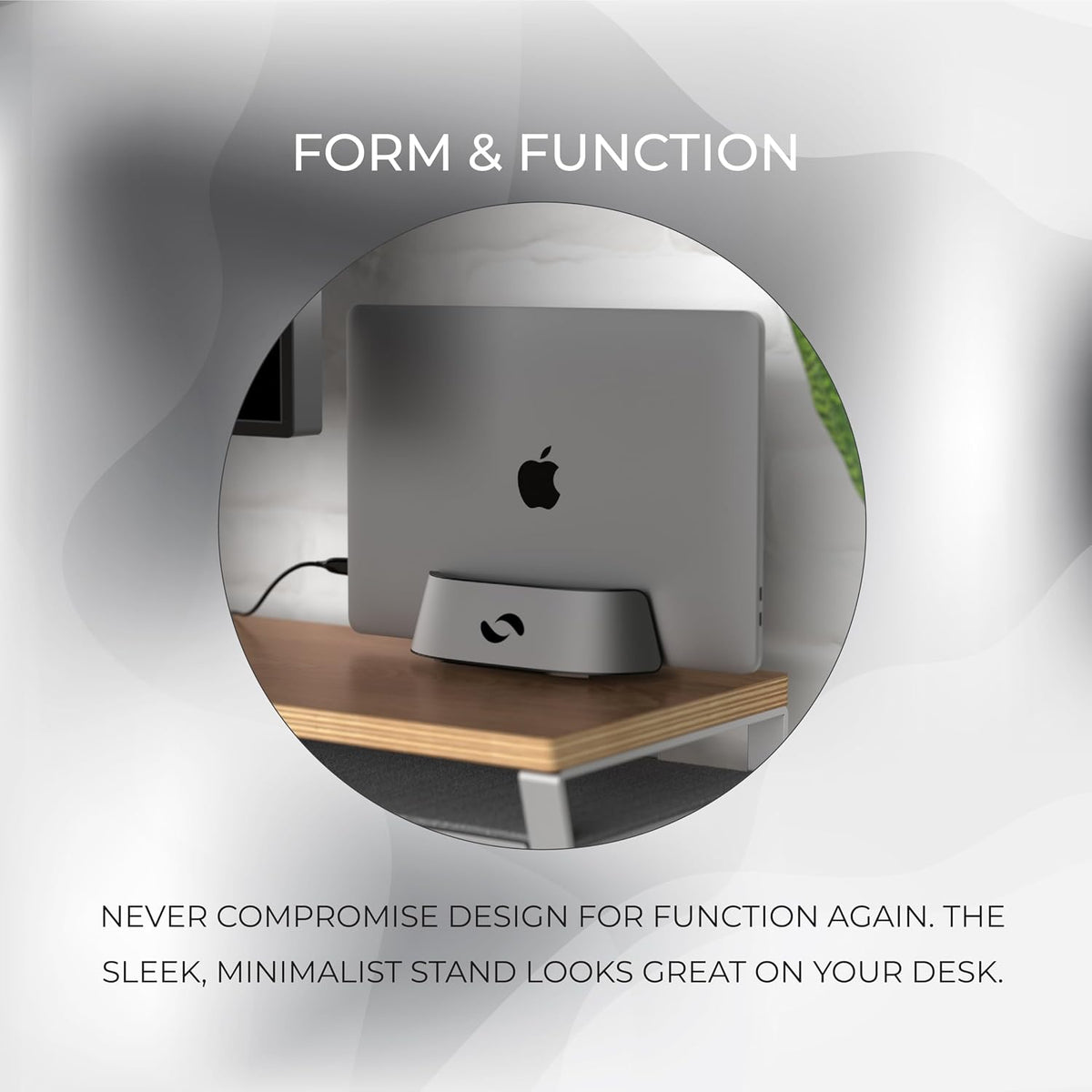 Vertical Laptop Stand in Black Walnut Wood, Adjustable