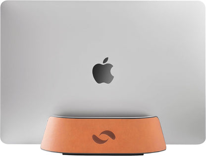 Vertical Laptop Stand in Black Walnut Wood, Adjustable