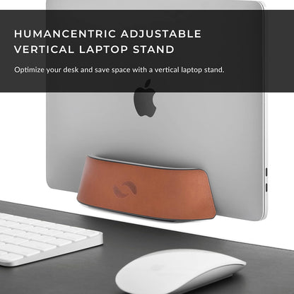 Vertical Laptop Stand in Black Walnut Wood, Adjustable