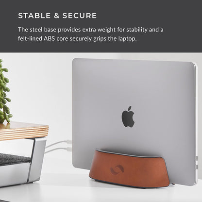 Vertical Laptop Stand in Black Walnut Wood, Adjustable
