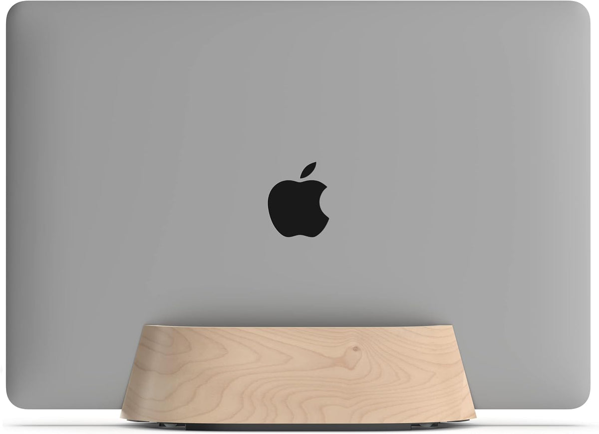 Vertical Laptop Stand in Black Walnut Wood, Adjustable